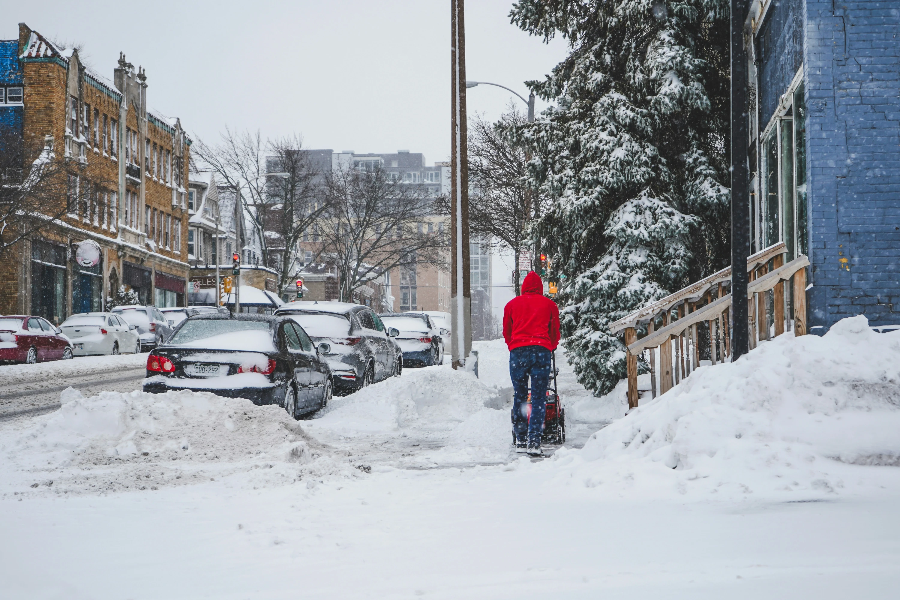 driveway being cleared of snow